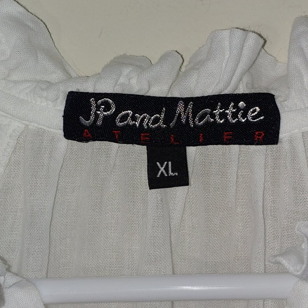 Sundance Catalog JP and Mattie White Easy Essence Blouse Size XL - Picture 3 of 10